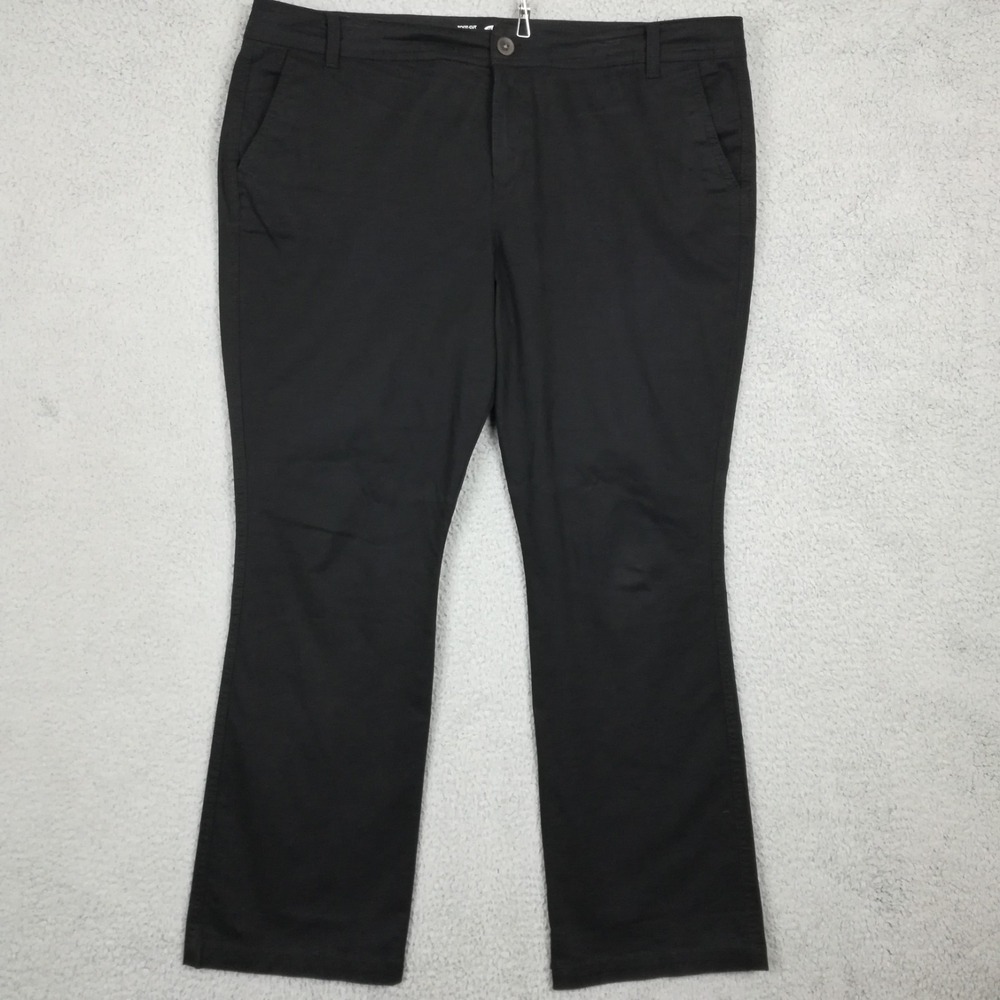 Old Navy Womens Pants Khaki Boot Cut Black High Rise Classic Casual Plus 18